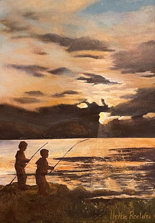 Two boys fishing