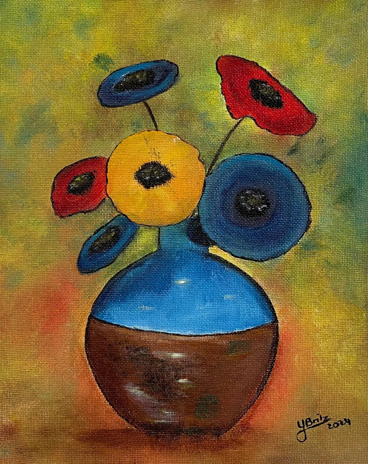 Whimsical vase of flowers